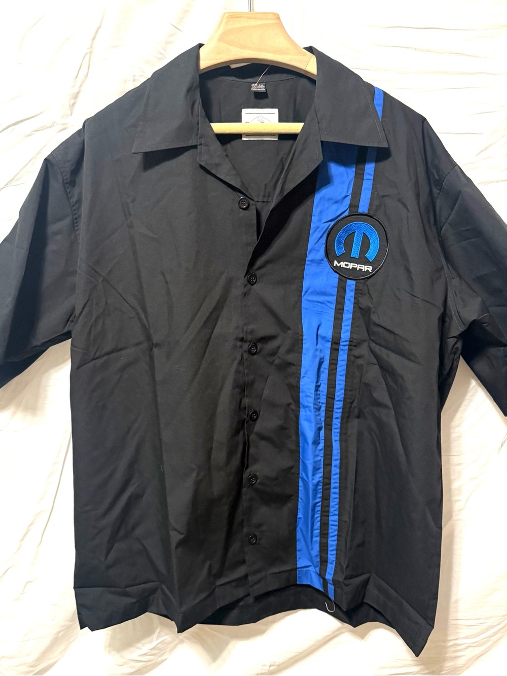 Mopar Logo Automotive Pit Mechanic Button Down Work Crew Shirt 2XL
